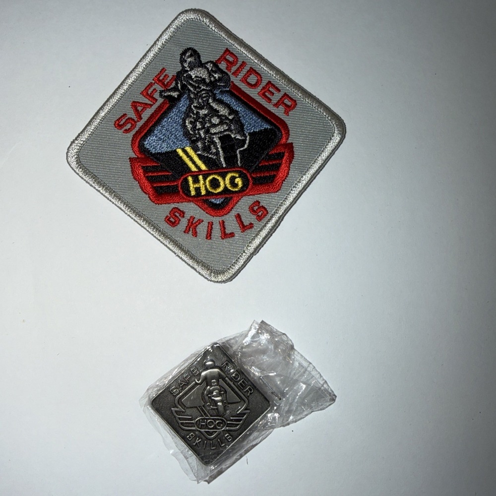 Harley Davidson HOG Safe Rider Skills Patch And Pin